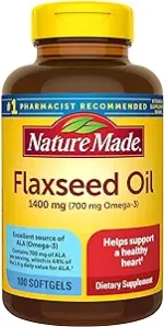 فلکسید اویل نیچر مید 300عددی  FLAXSEED OIL1400 mg 700mg65$ OMEGA3-hs-89 - تصویر 2